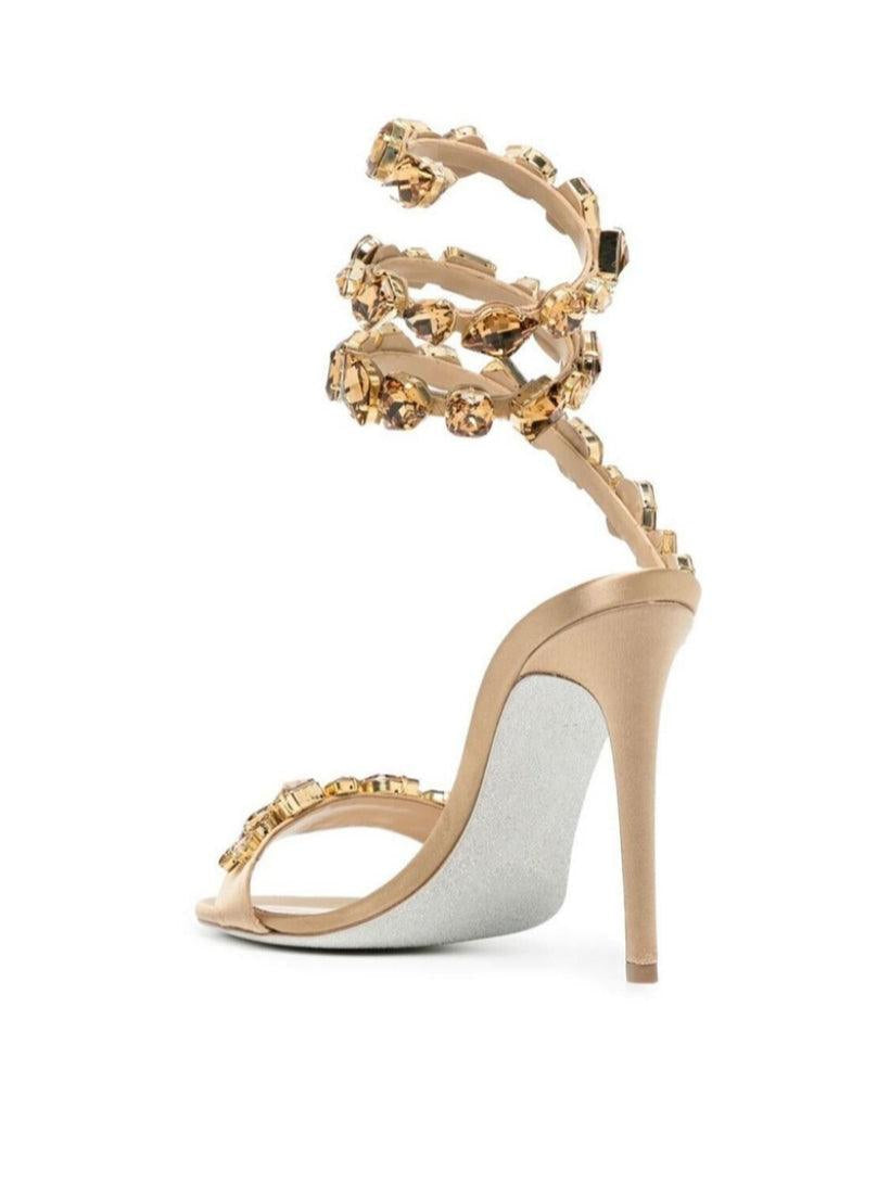 Elyra – Sandalias con Diseño de Serpiente y Cristales