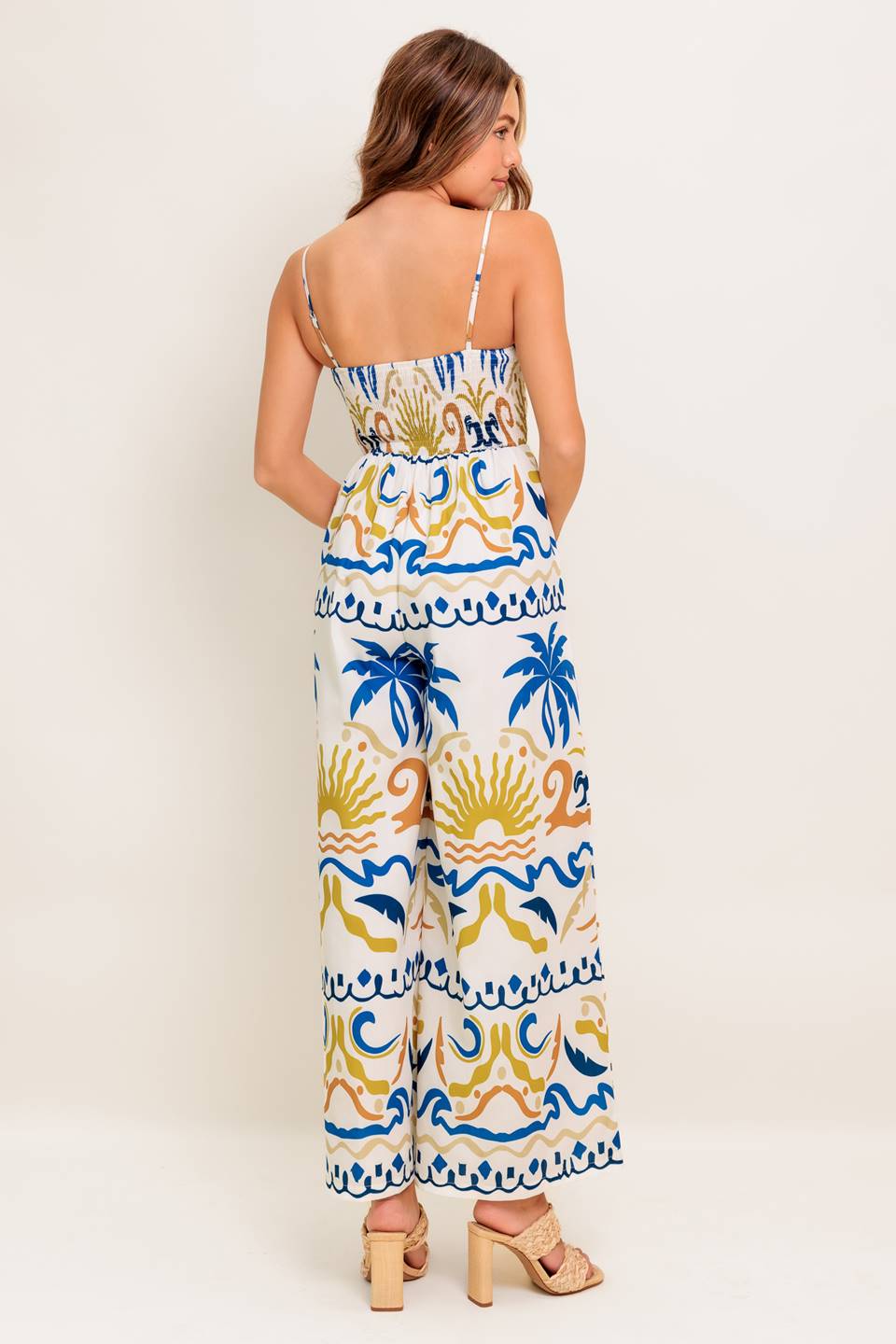 Carla - Mono Estampado Verano Azul Marfil