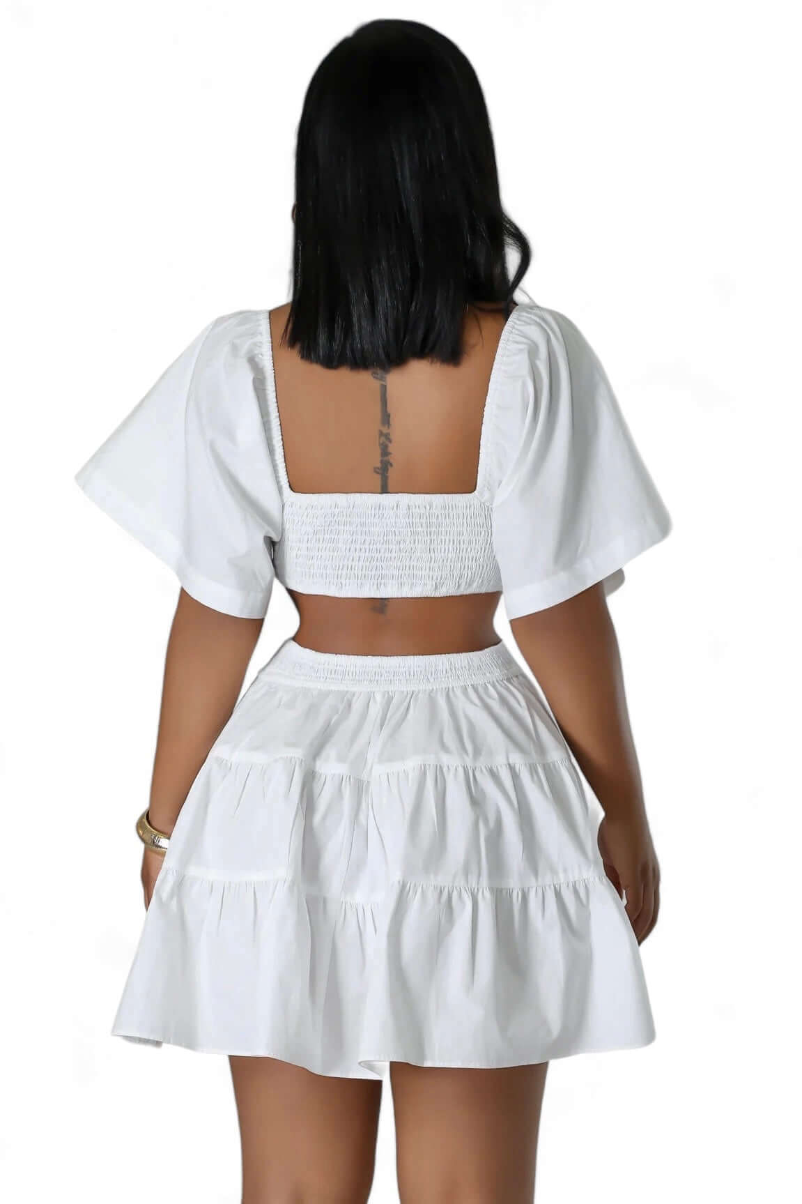 Paula - Vestido Mini Hombros Descubiertos Cut Out Elegante