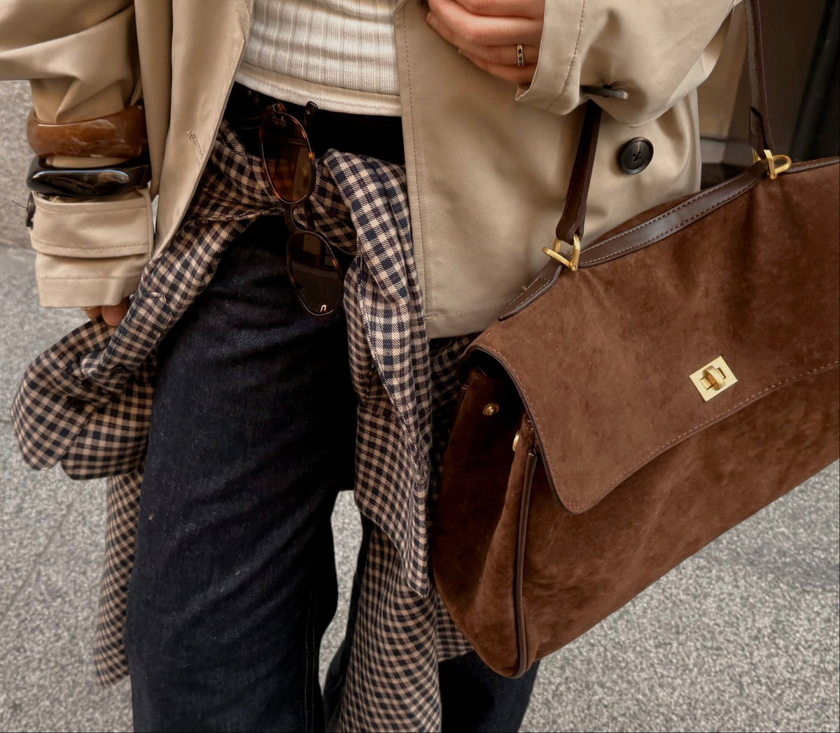 Ciara Essential | Bolso de ante marrón