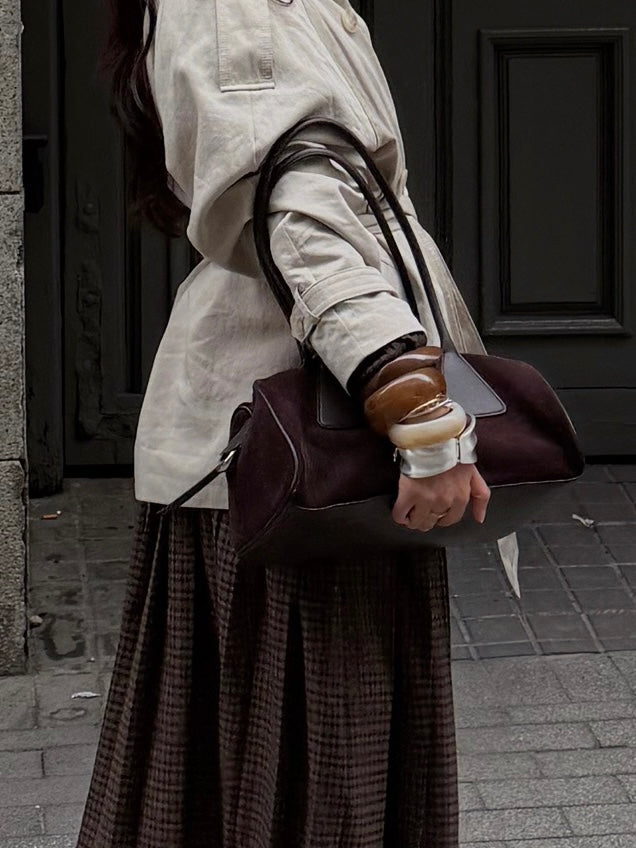 Lulu | Bolso de ante auténtico café