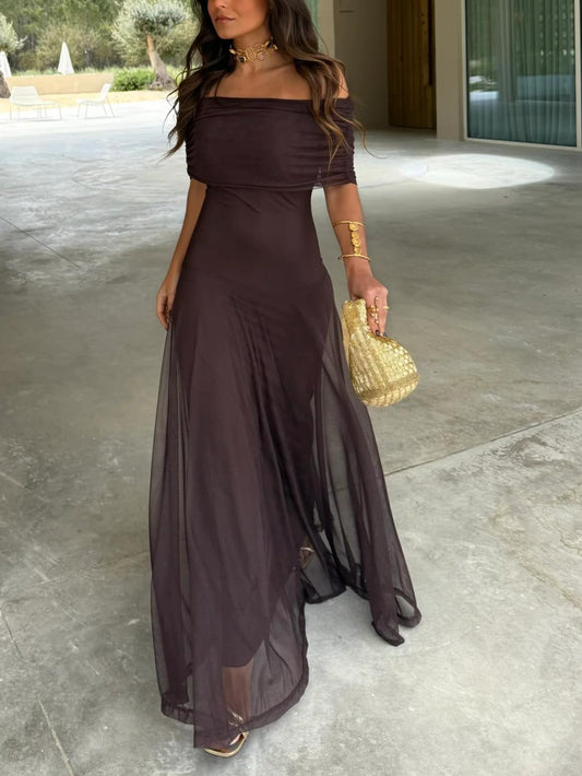 Aurora Ébano – Vestido Largo Elegante