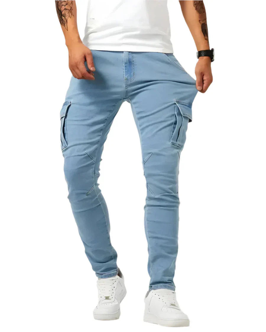 Marino – Pantalón Cargo Elástico Premium