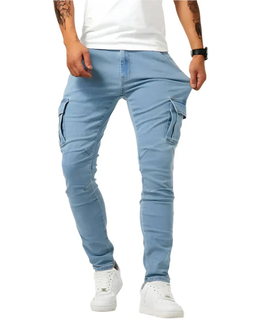 Marino – Pantalón Cargo Elástico Premium