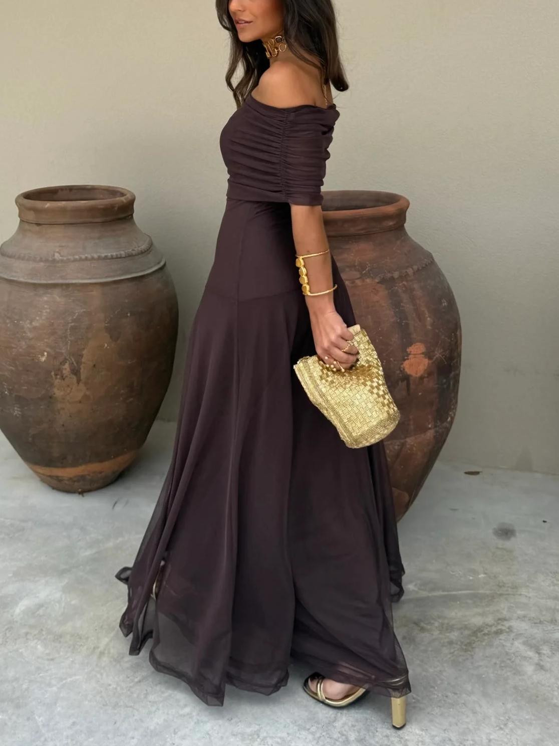 Aurora Ébano – Vestido Largo Elegante