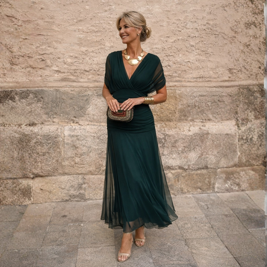 Mikaela | Vestido largo con diseño de hombros descubiertos