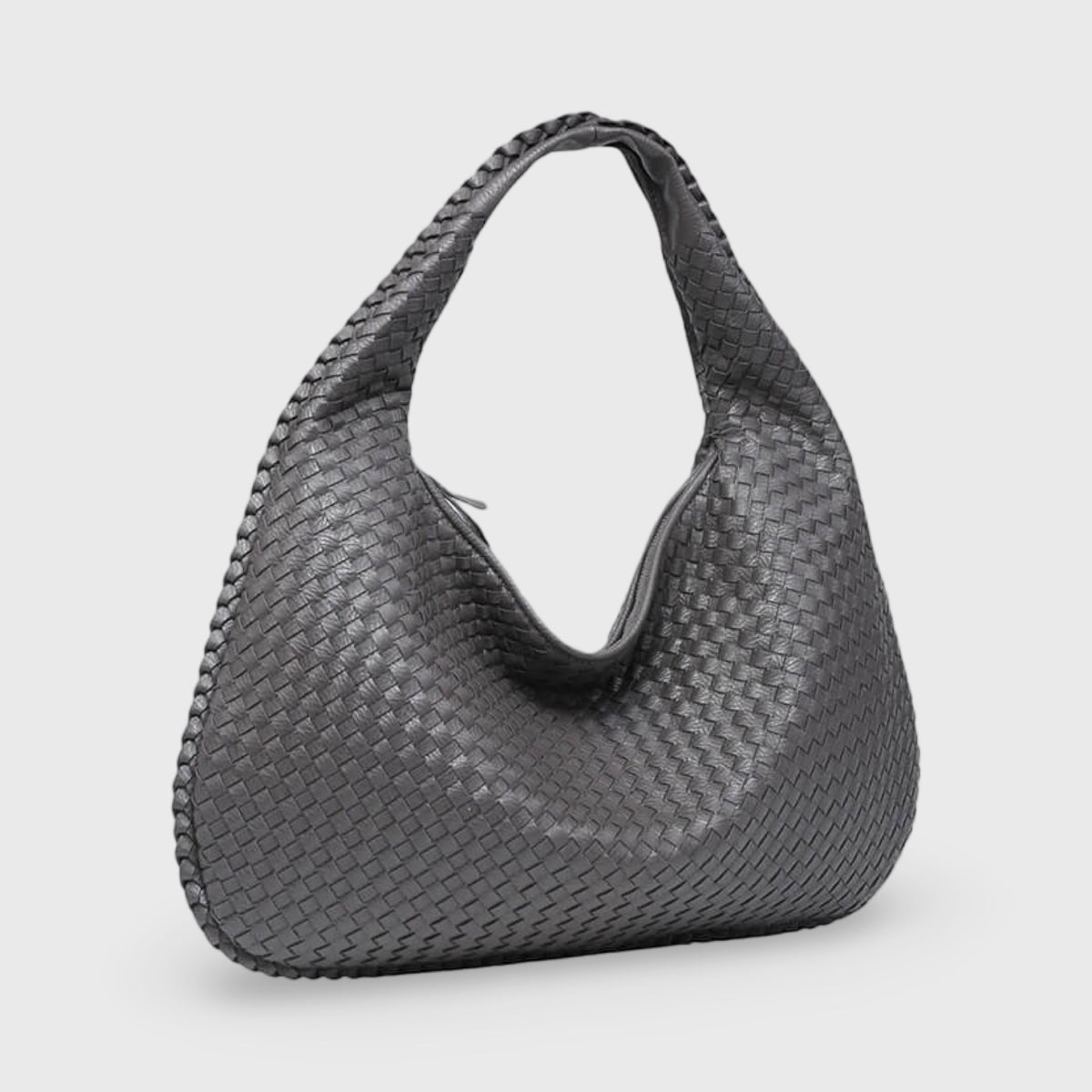 Oversize Trenzado | Bolso de hombro gris