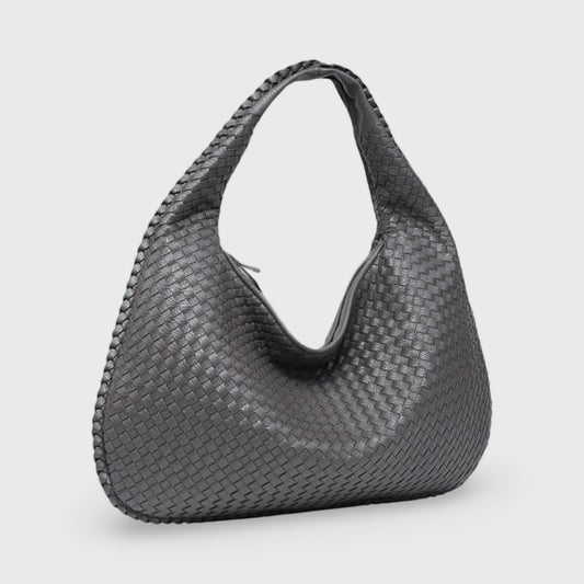 Oversize Trenzado | Bolso de hombro gris