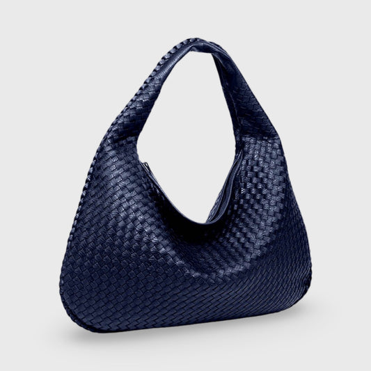 Oversize Trenzado | Bolso de hombro azul marino