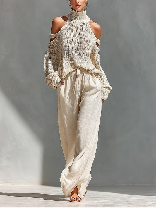 Camilla – Conjunto de Punto y Lino Elegante