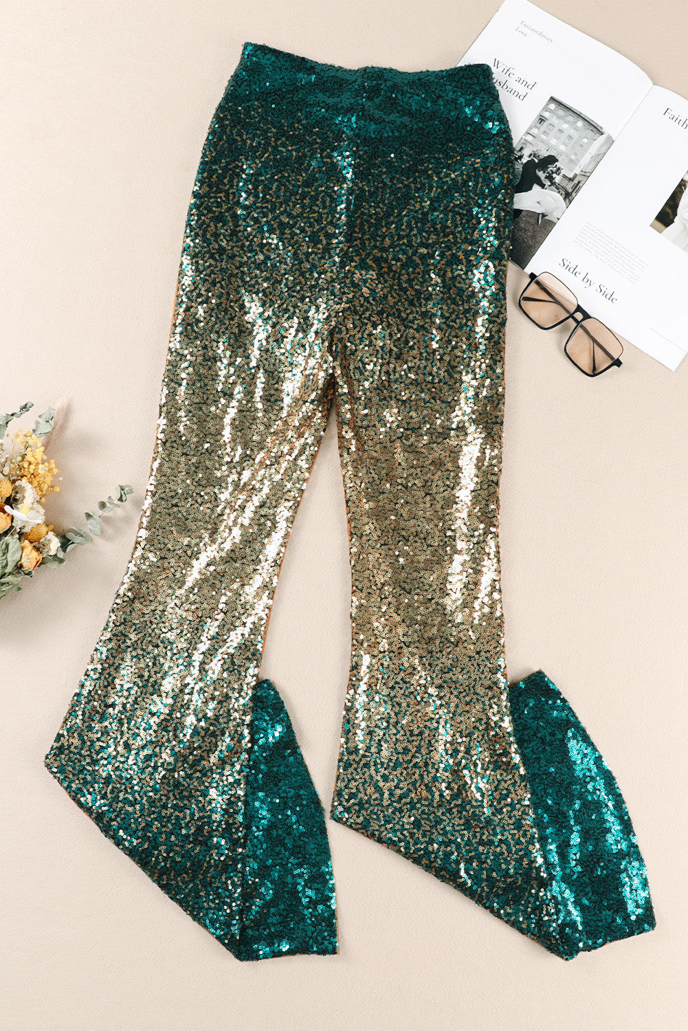 Candela – Pantalón Flare con Lentejuelas Degradadas