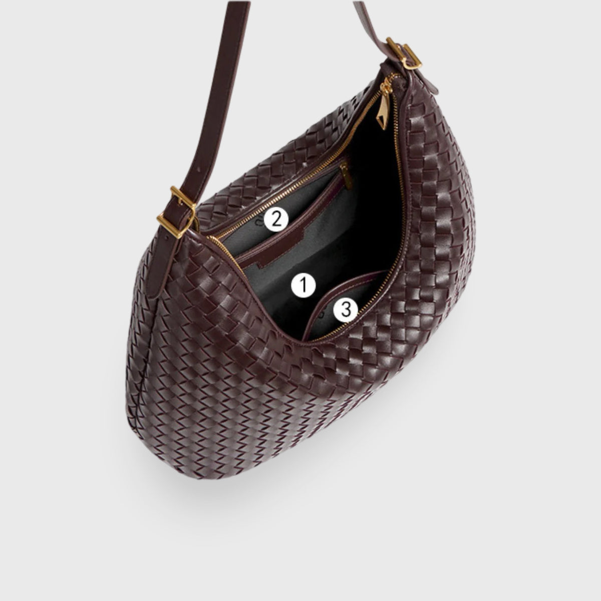 Hailey | Bolso tote trenzado café