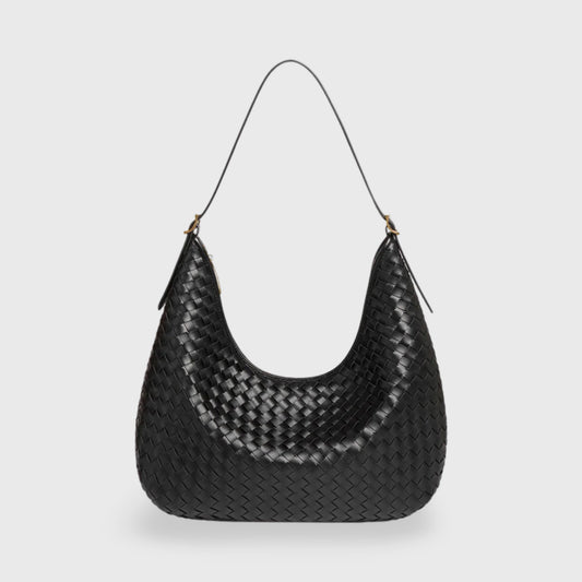 Hailey | Bolso tote trenzado negro