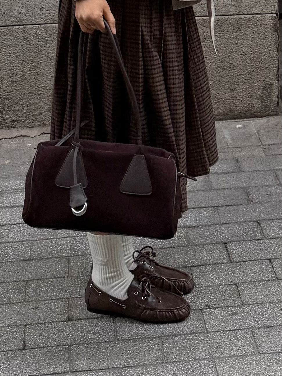 Lulu | Bolso de ante auténtico café