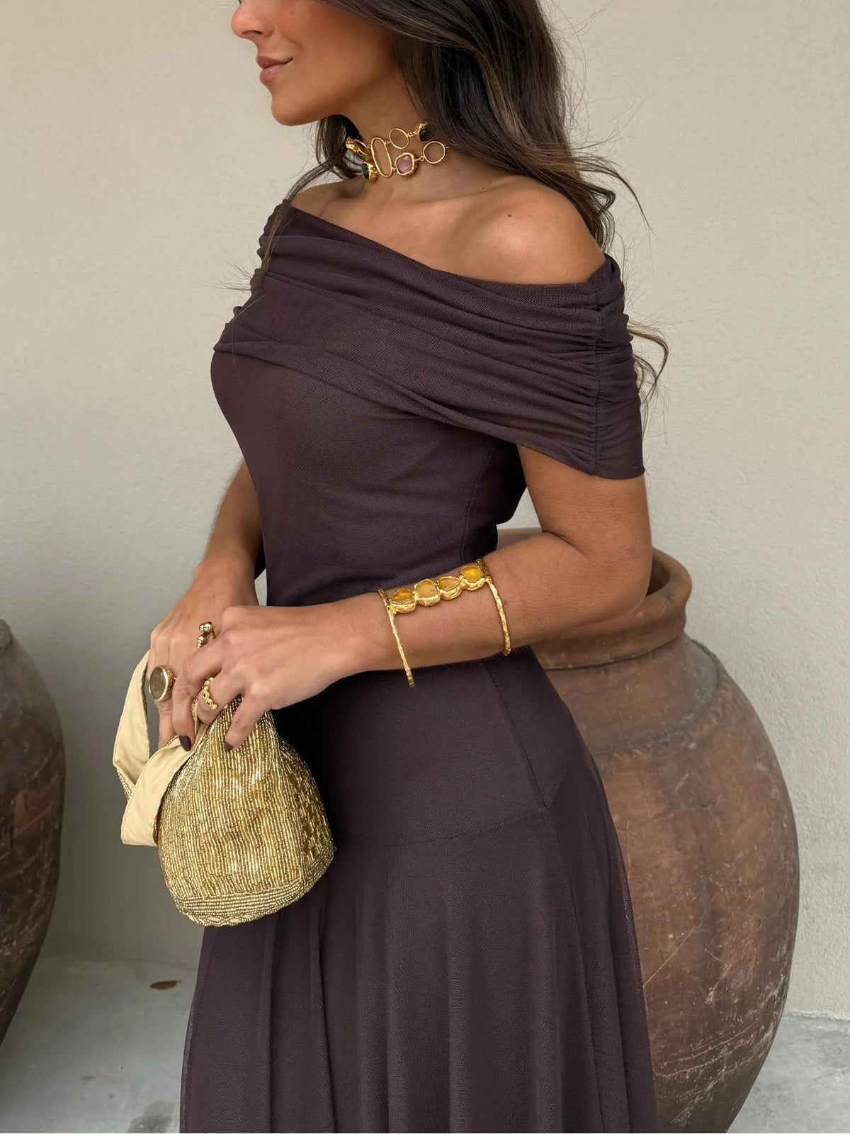 Aurora Ébano – Vestido Largo Elegante