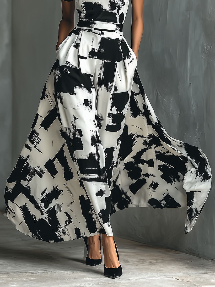 Paloma | Vestido maxi con estampado abstracto