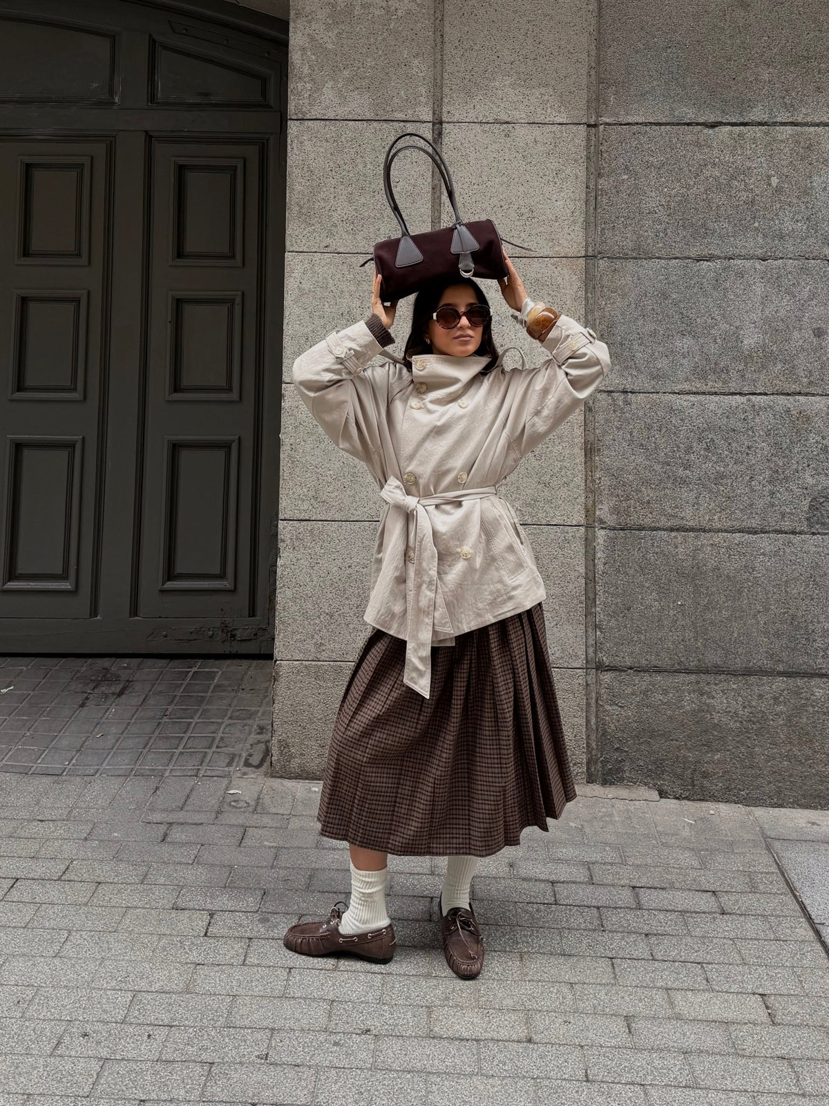 Lulu | Bolso de ante auténtico café