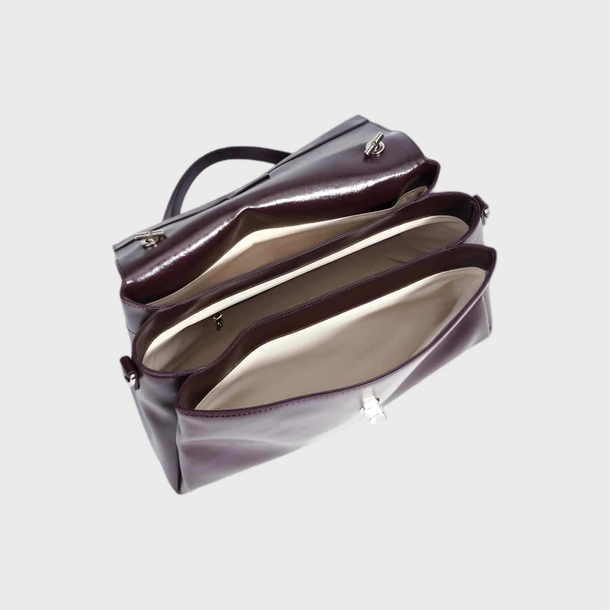 Nola | Bolso de piel auténtica ciruela