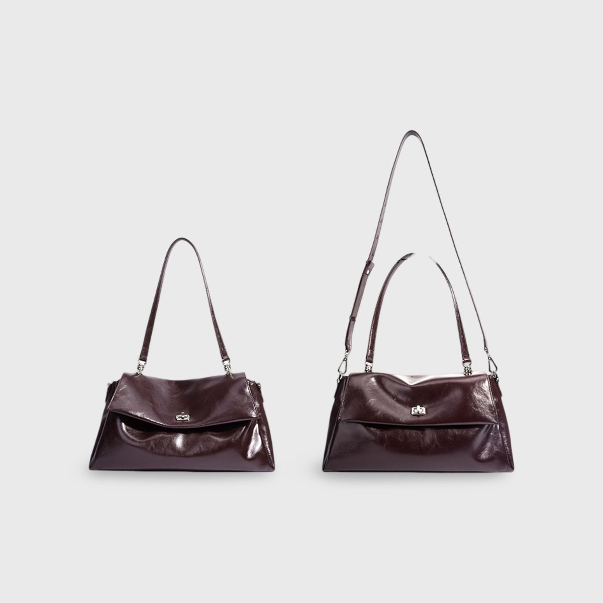 Nola | Bolso de piel auténtica ciruela