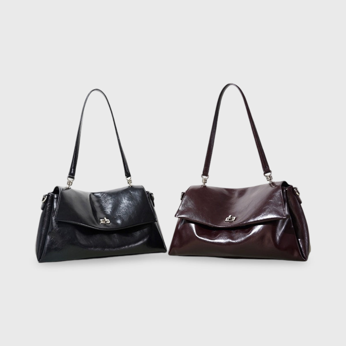Nola | Bolso de piel auténtica ciruela