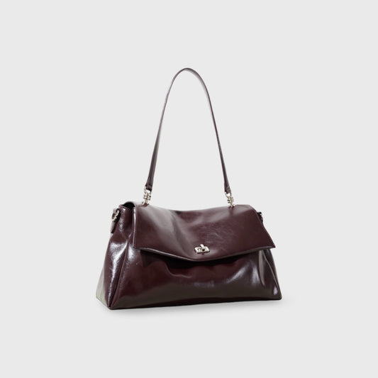Nola | Bolso de piel auténtica ciruela