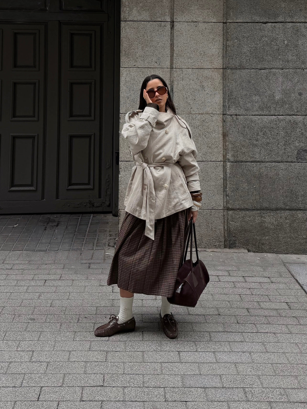 Lulu | Bolso de ante auténtico café