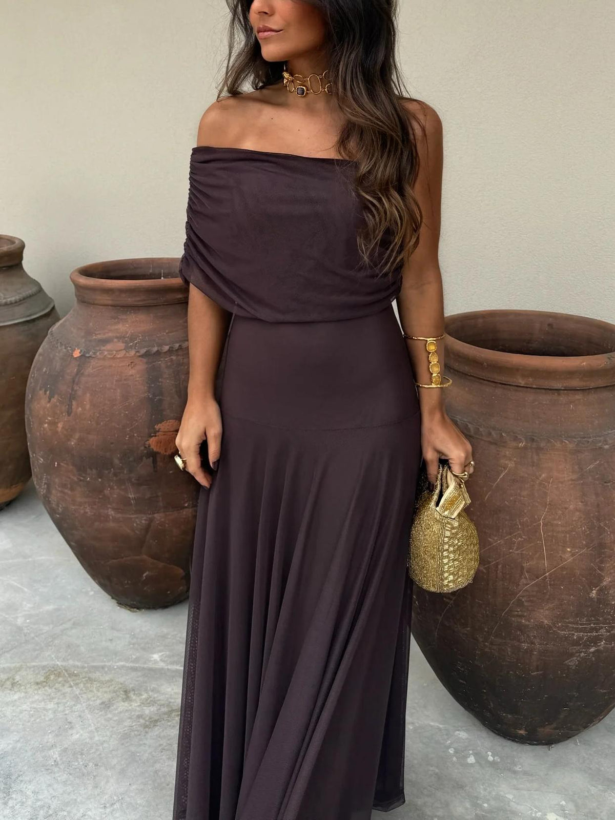 Aurora Ébano – Vestido Largo Elegante