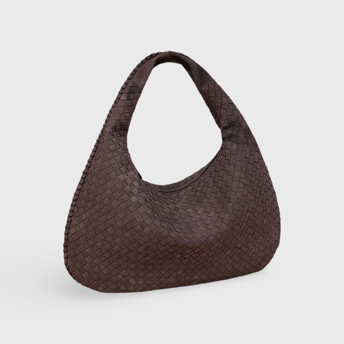 Oversize Trenzado Ante | Bolso de hombro café