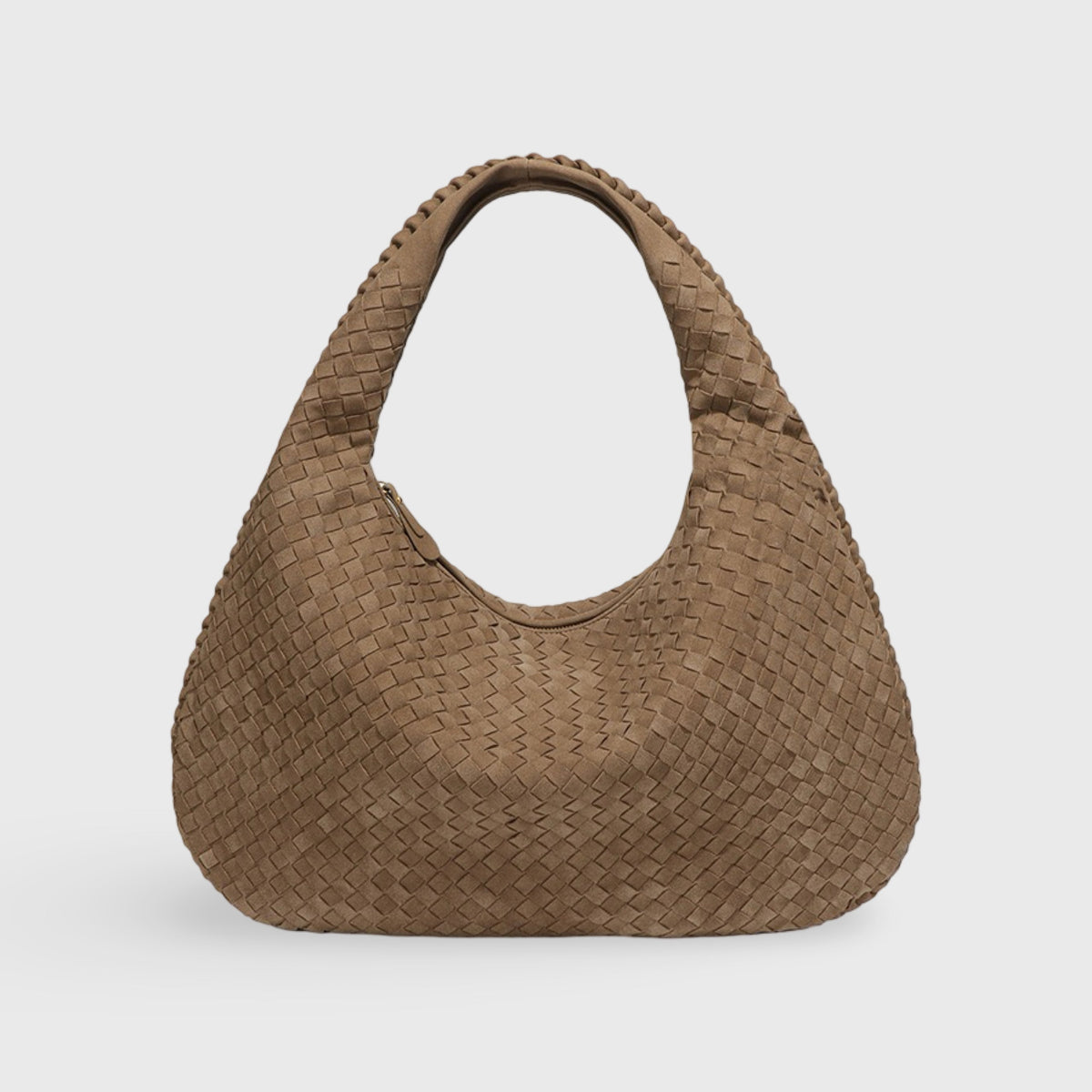 Oversize Trenzado Ante | Bolso de hombro caqui