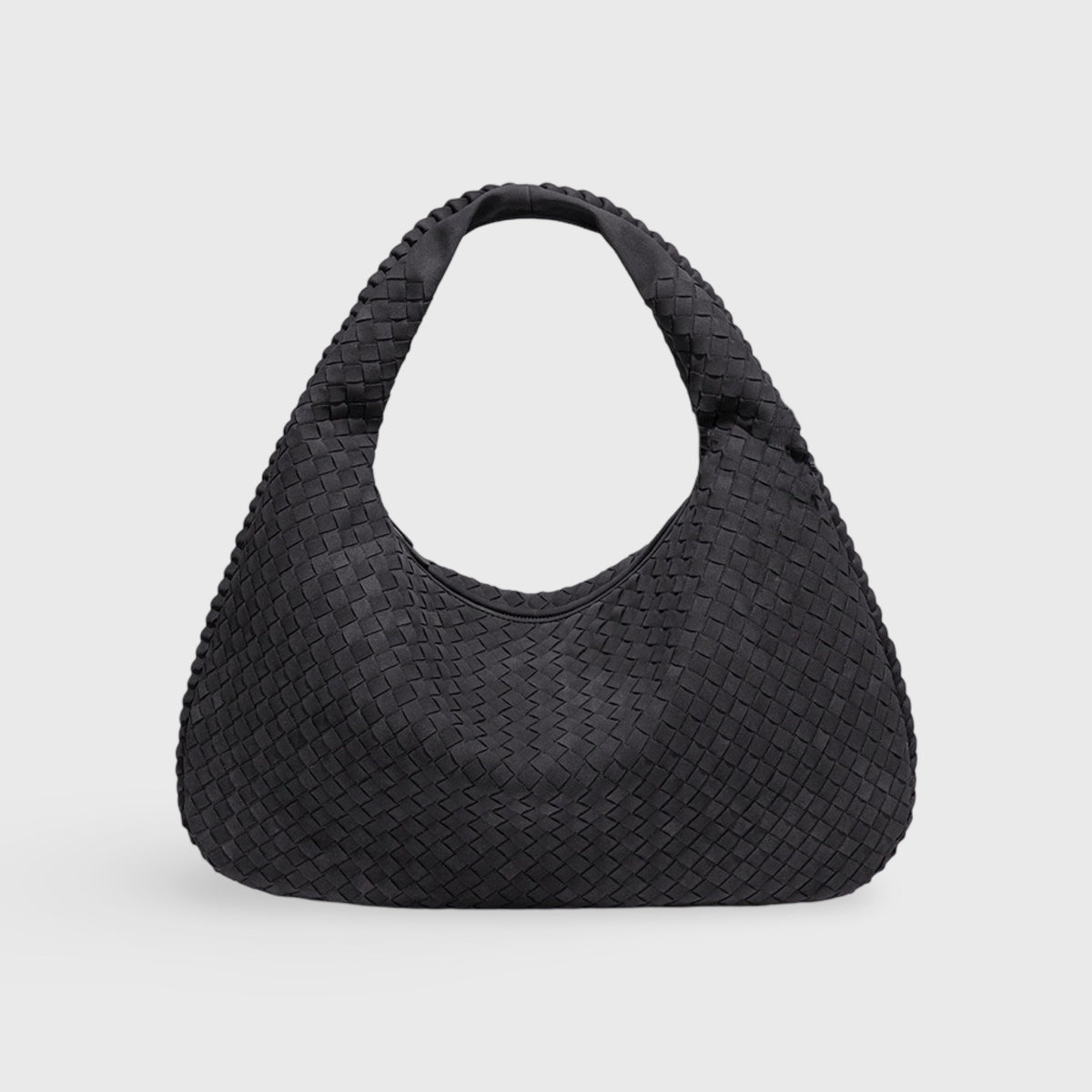 Oversize Trenzado Ante | Bolso de hombro negro