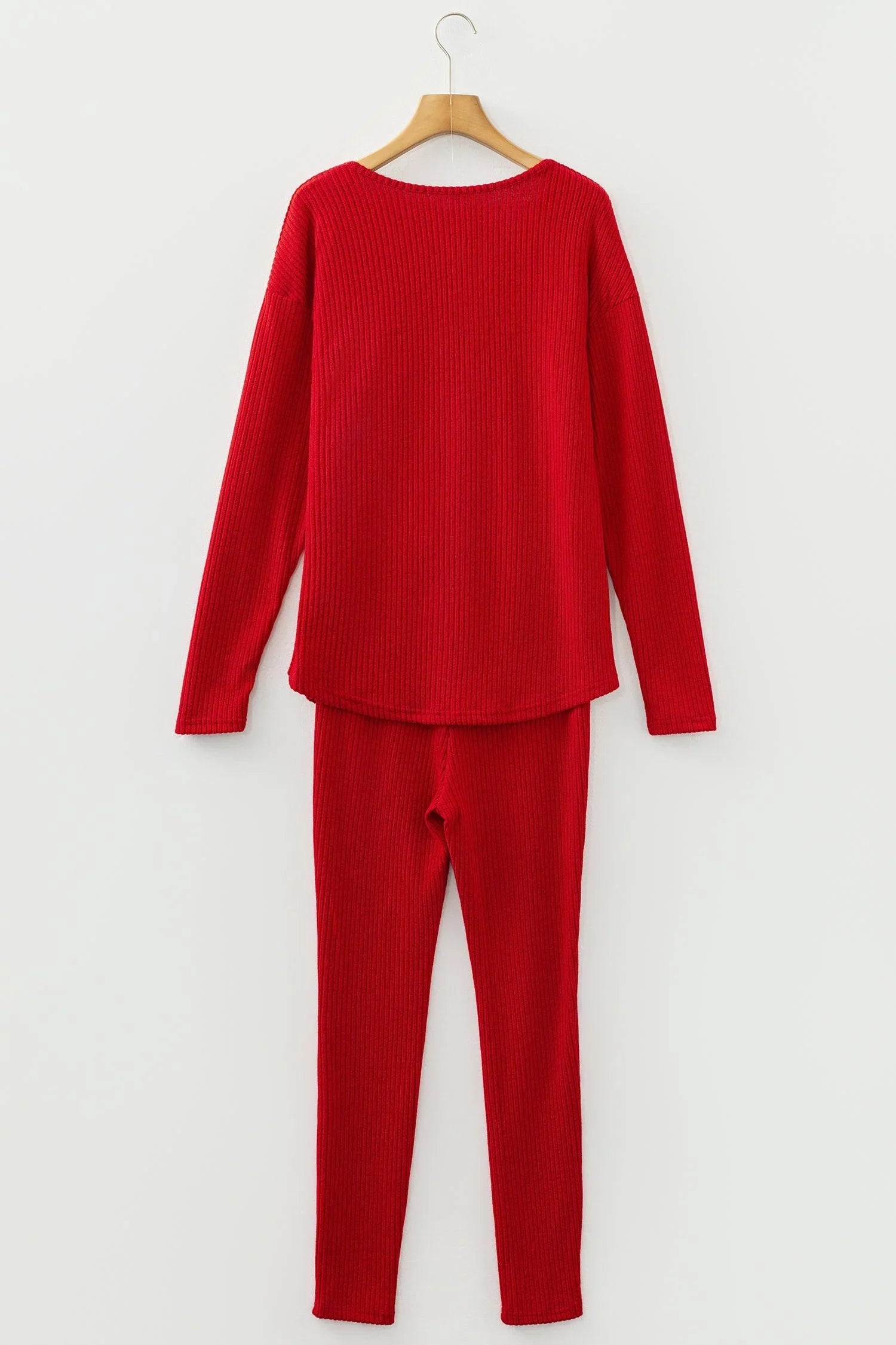 Rosaly – Conjunto de Dos Piezas Ribbed de Manga Larga