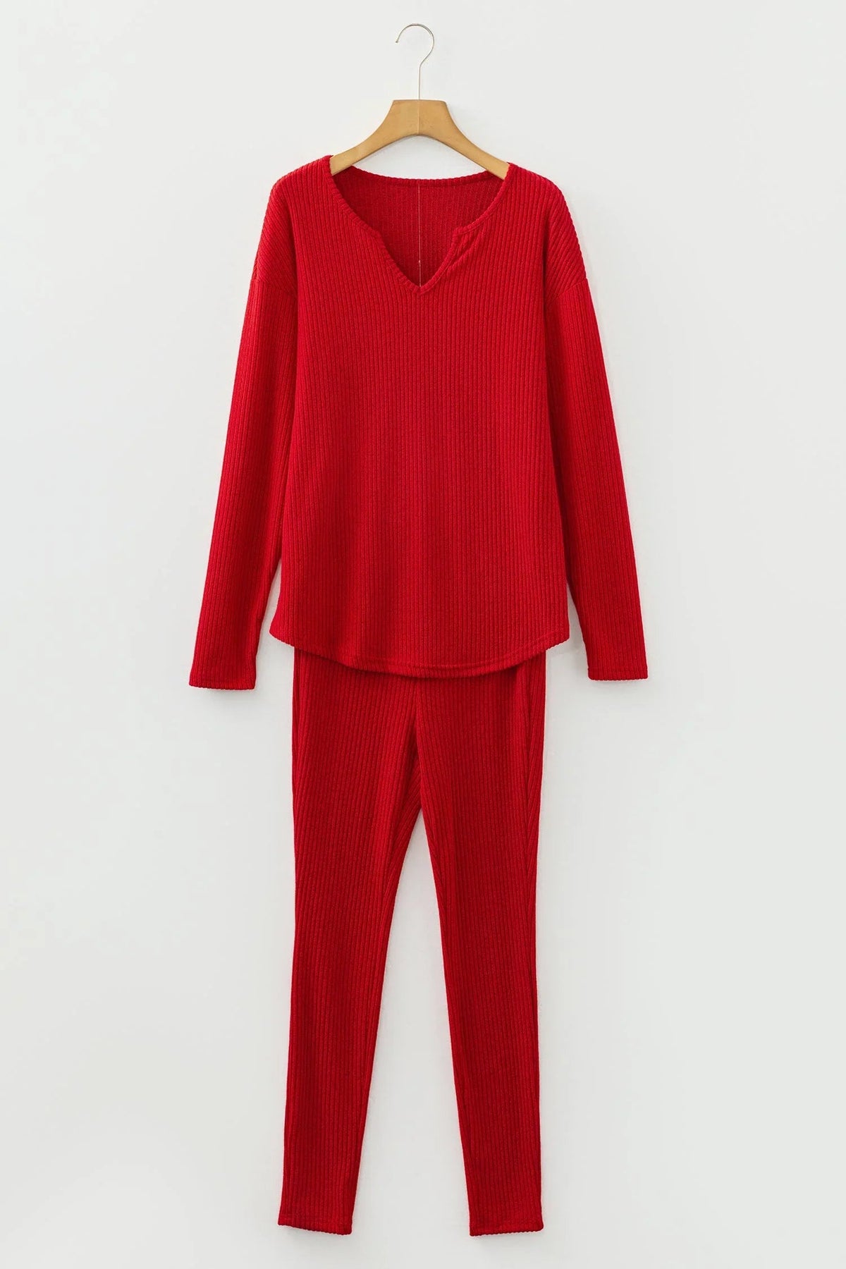 Rosaly – Conjunto de Dos Piezas Ribbed de Manga Larga