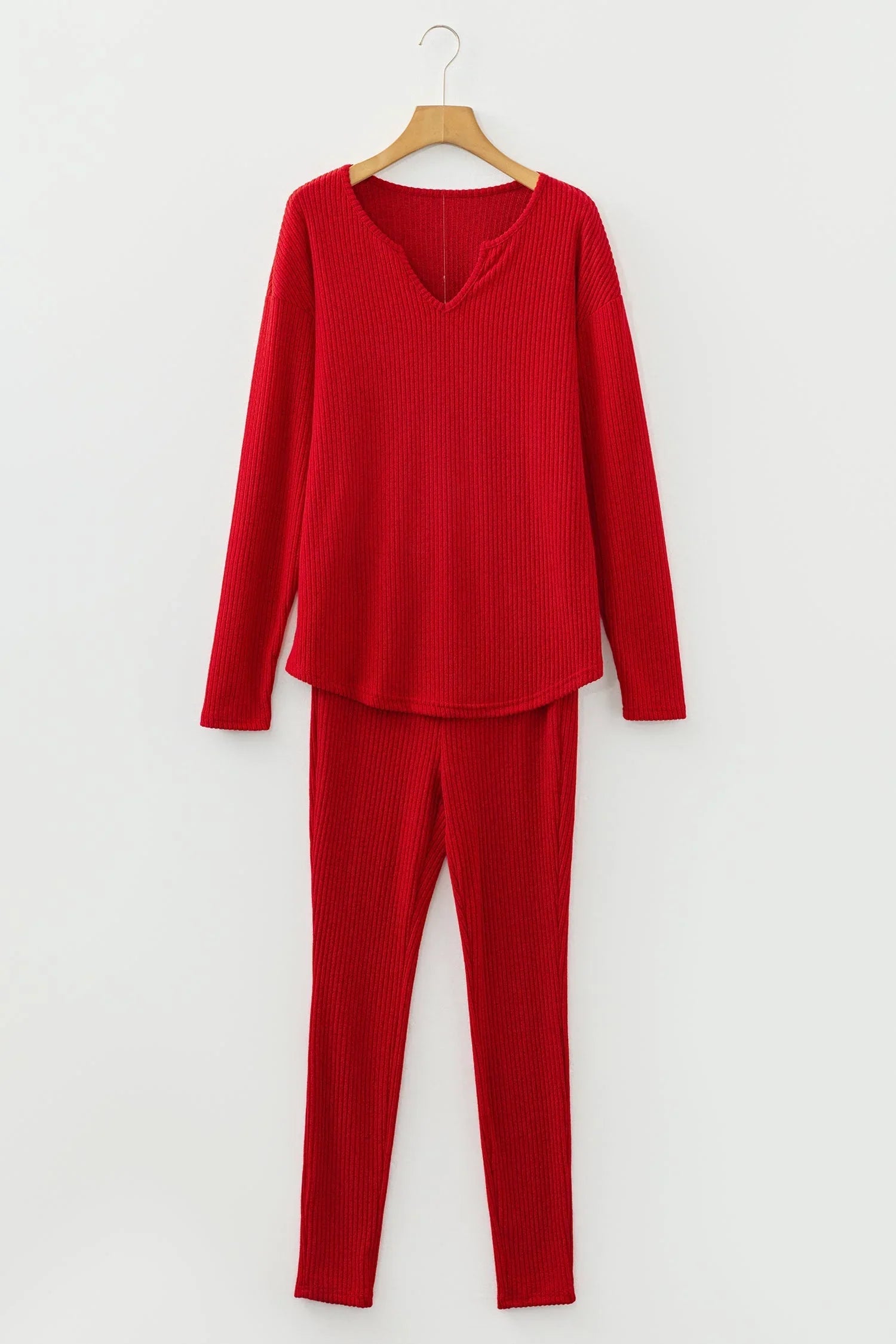 Rosaly – Conjunto de Dos Piezas Ribbed de Manga Larga