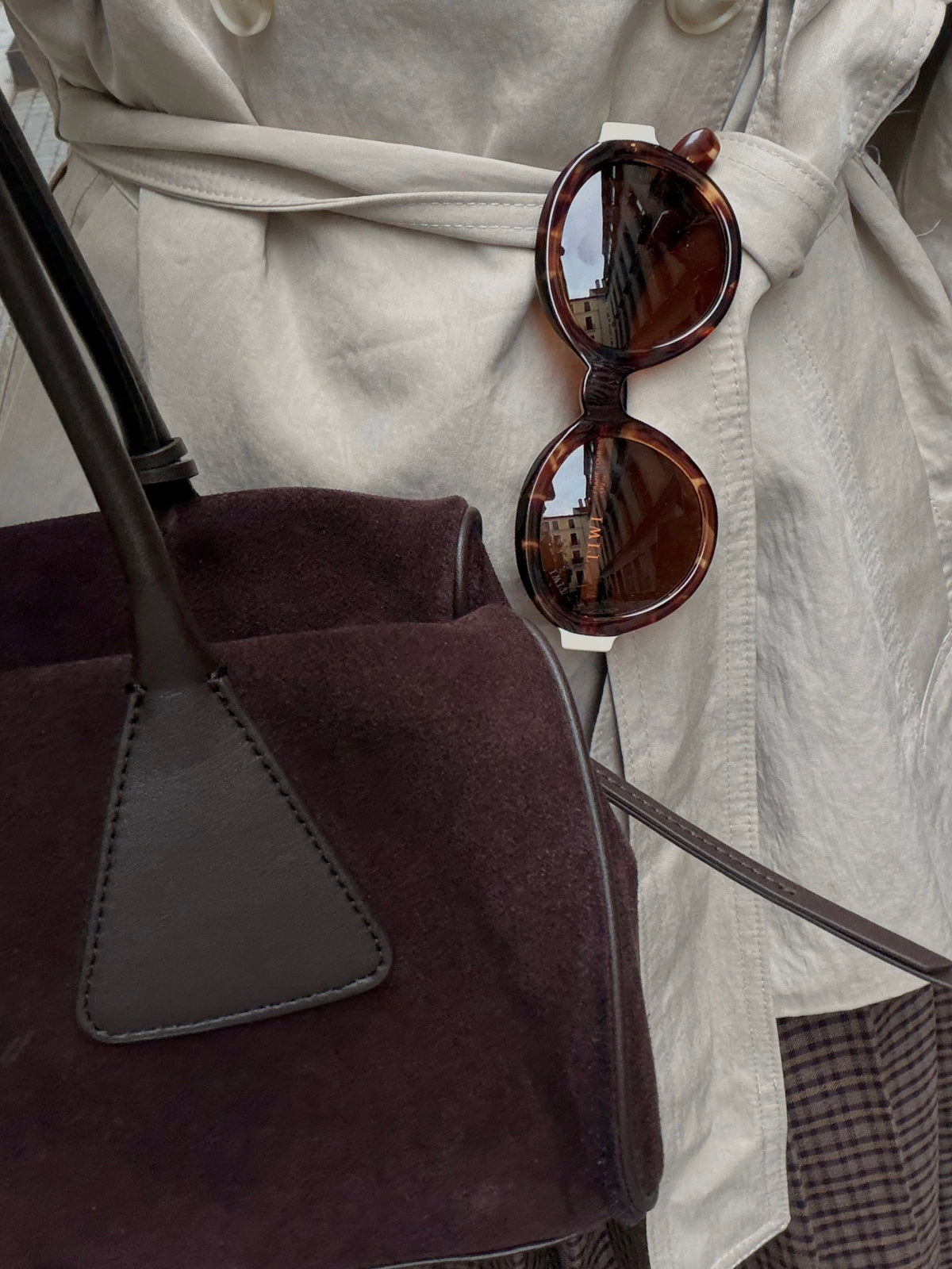 Lulu | Bolso de ante auténtico café