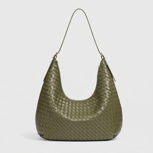 Hailey | Bolso tote trenzado oliva