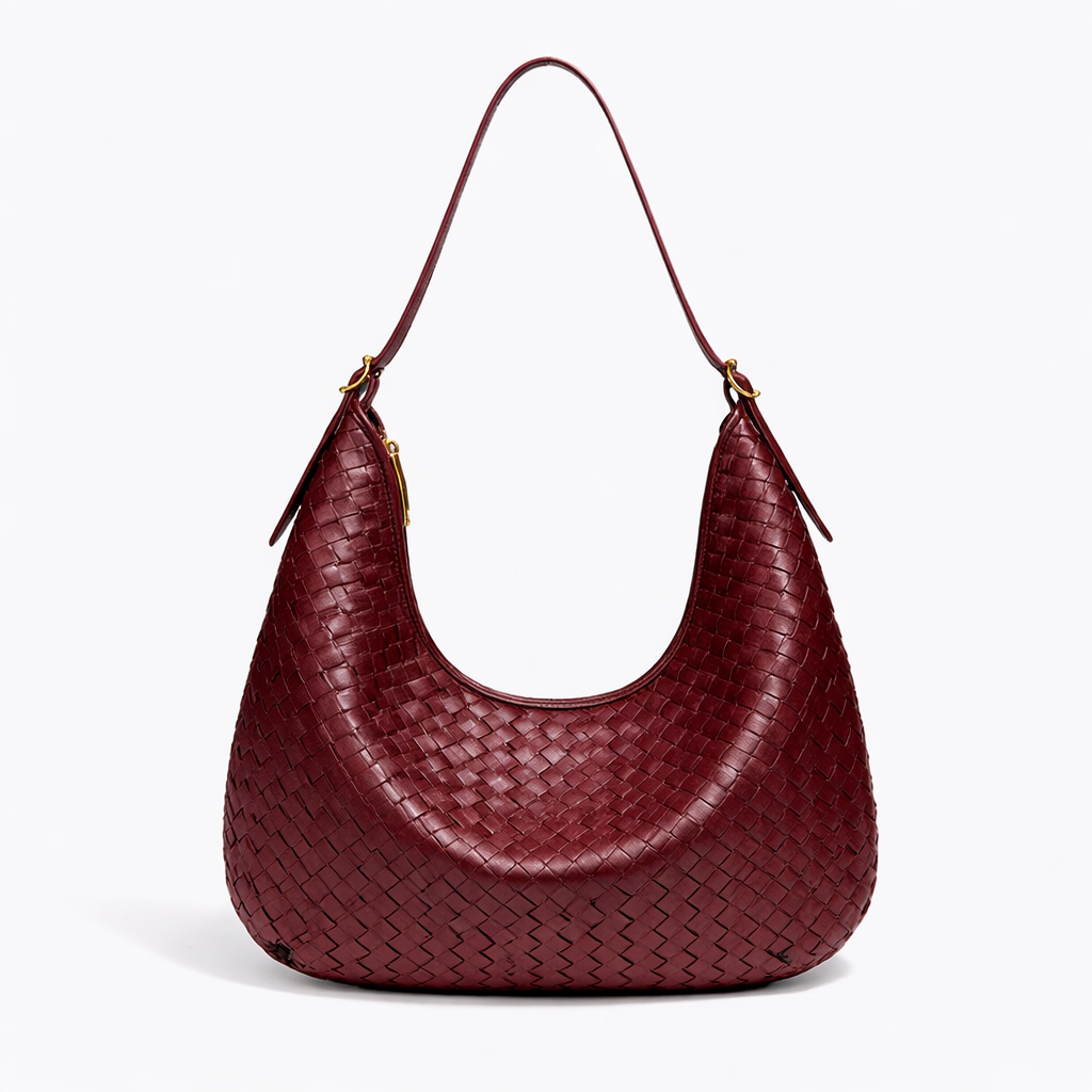 Hailey | Bolso tote trenzado burdeos
