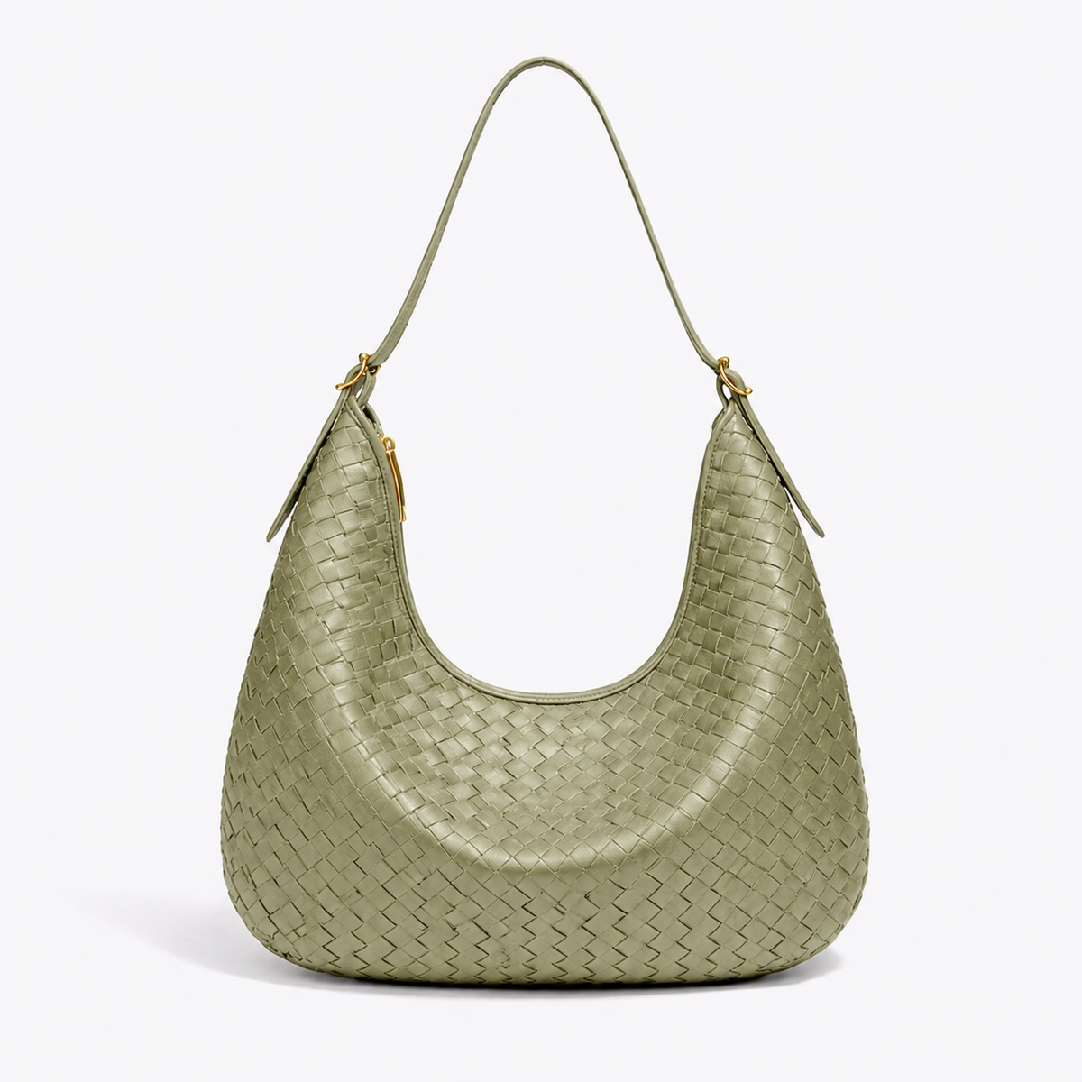 Hailey | Bolso tote trenzado verde salvia