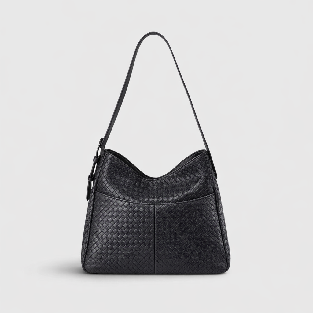 Rhea | Bolso oversize trenzado negro