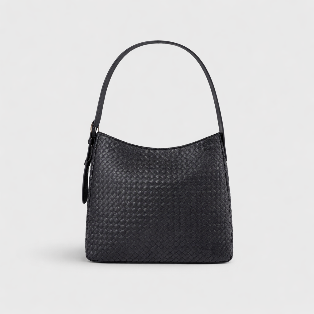 Rhea | Bolso oversize trenzado negro