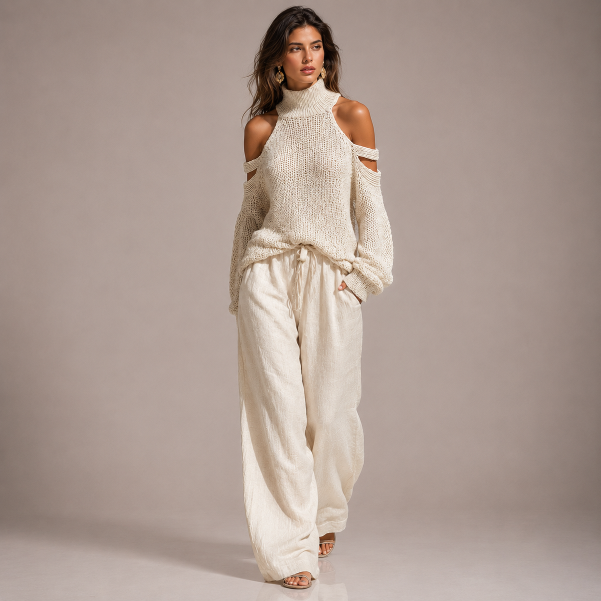 Camilla – Conjunto de Punto y Lino Elegante