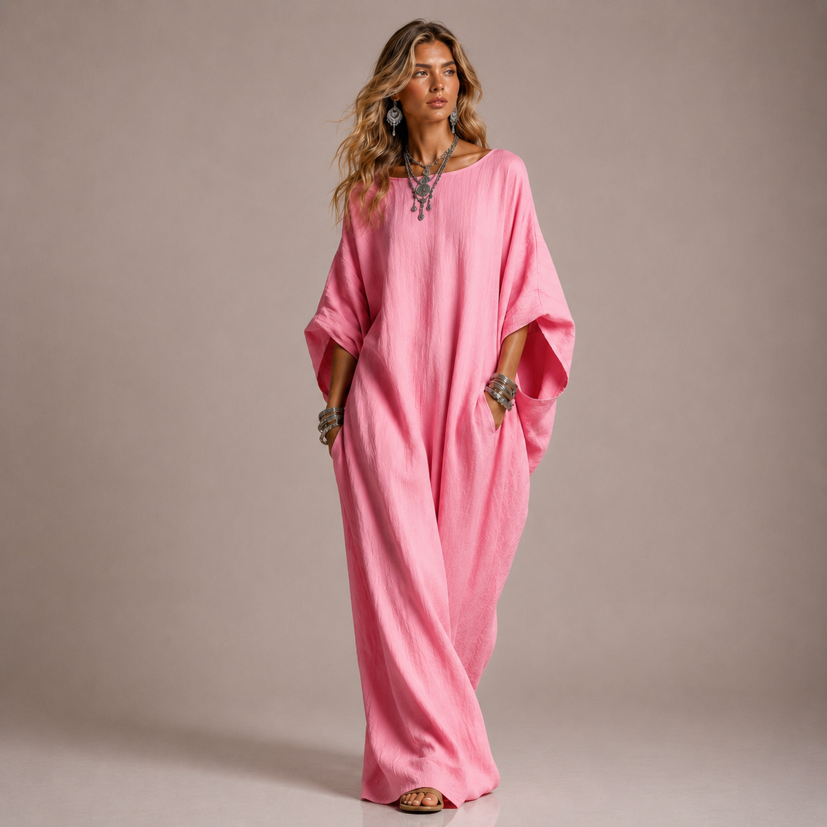 Elira – Vestido Largo Minimalista de Lino y Algodón