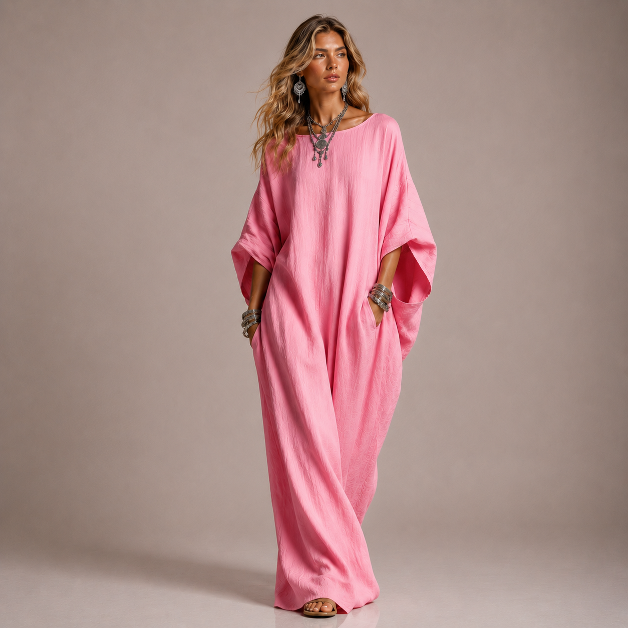 Elira – Vestido Largo Minimalista de Lino y Algodón