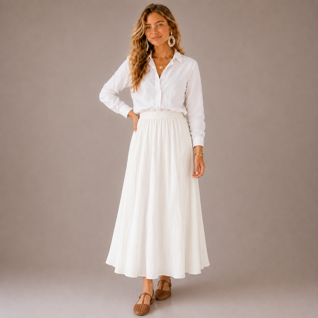 Valeria – Falda Maxi Fluida Estilo Bubble