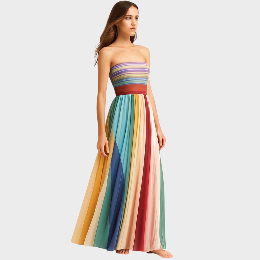 Prisma – Vestido Maxi Multicolor Fluido