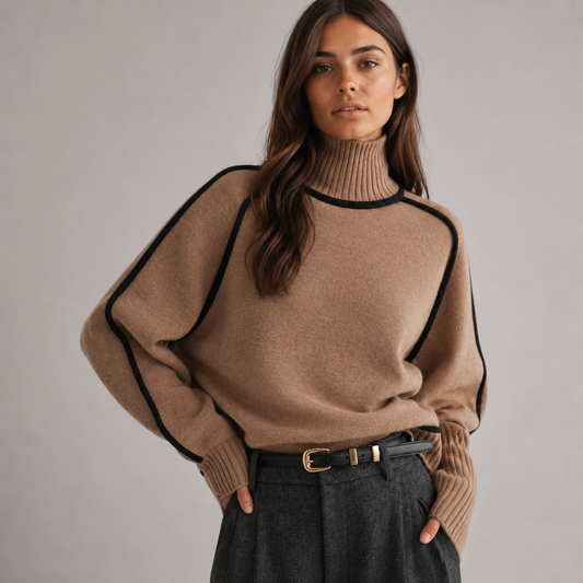 Monaco Contrast – Suéter de Cuello Alto