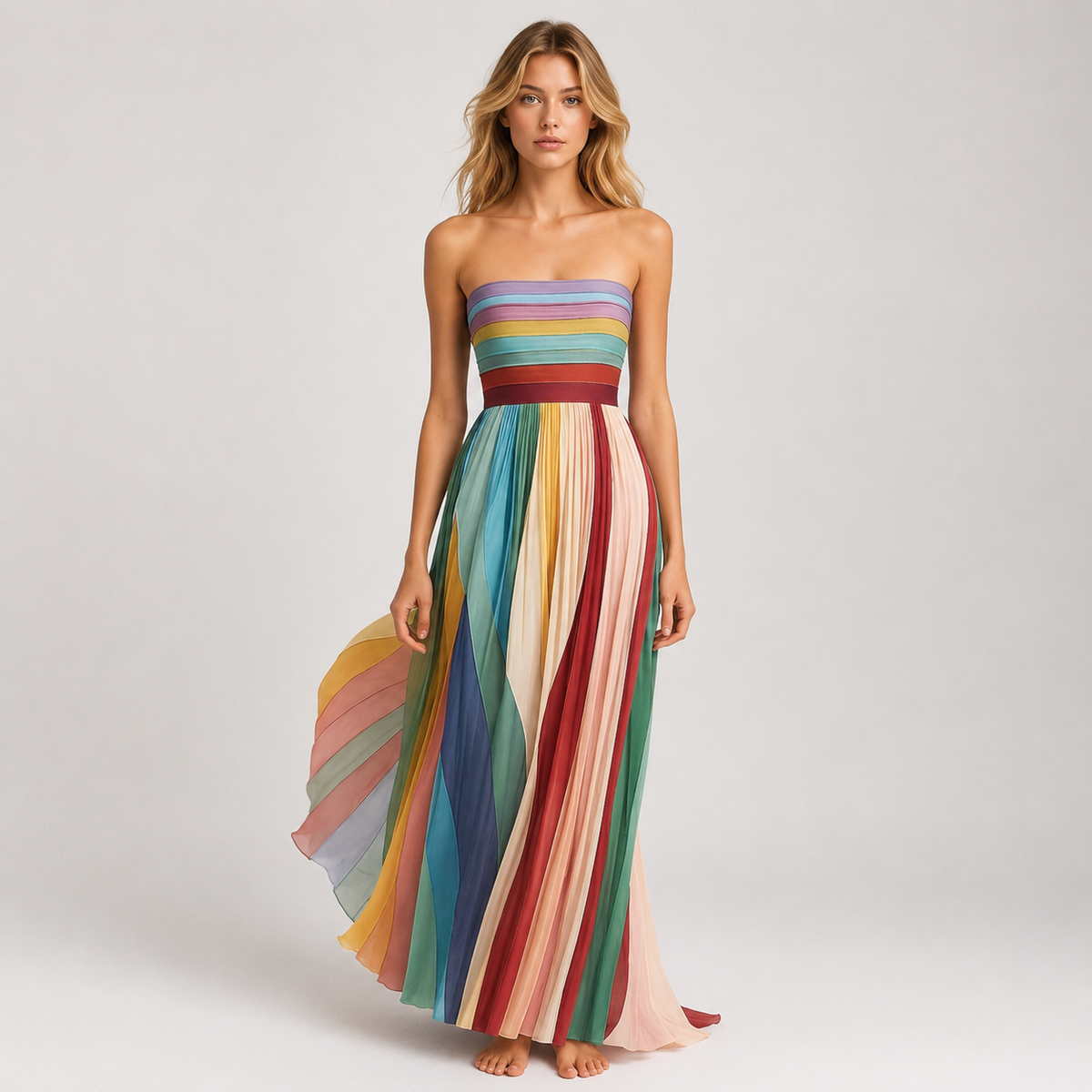 Prisma – Vestido Maxi Multicolor Fluido