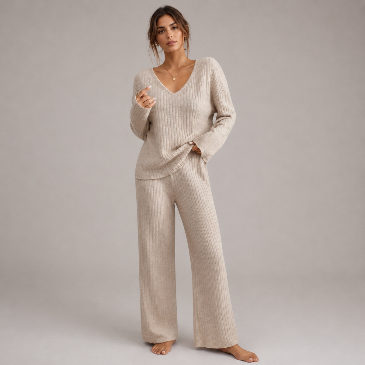 Serena – Conjunto de Punto de Dos Piezas Descripción