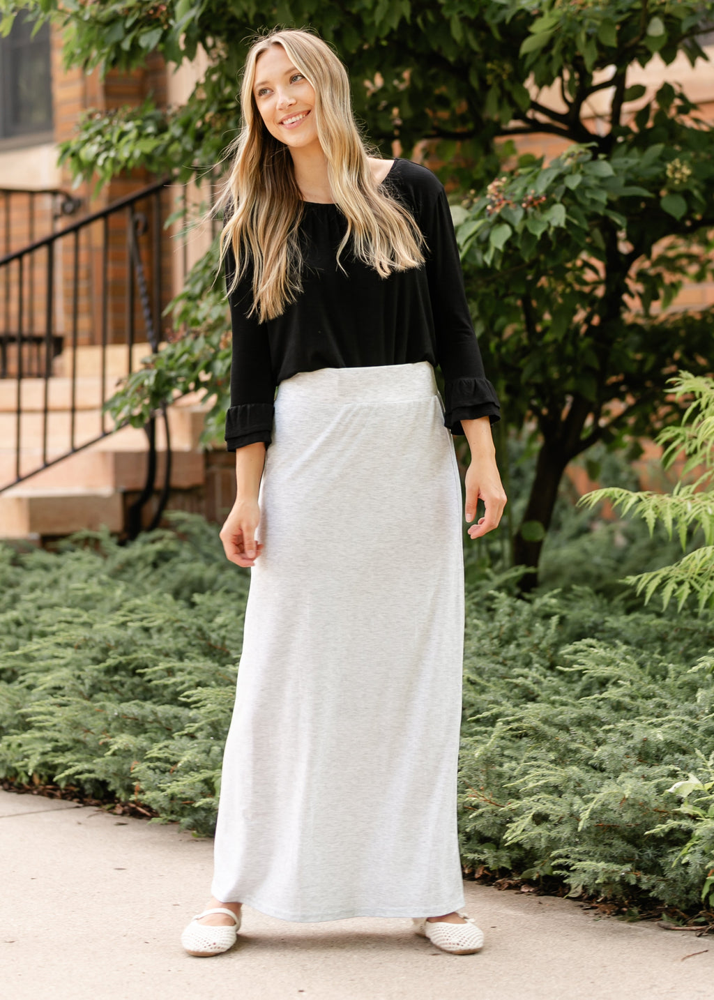 Clarise – Falda Maxi de Punto Premium