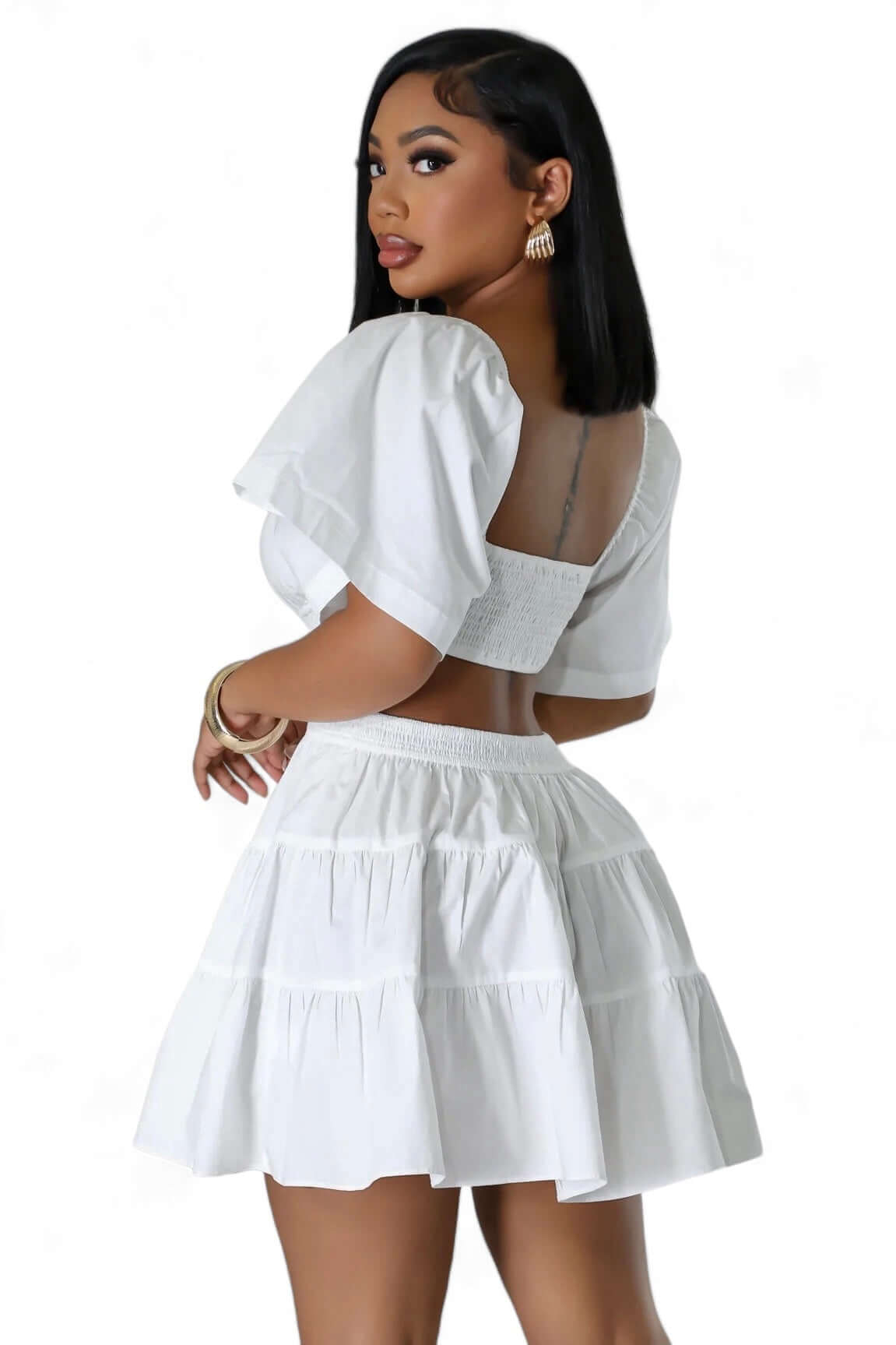 Paula - Vestido Mini Hombros Descubiertos Cut Out Elegante