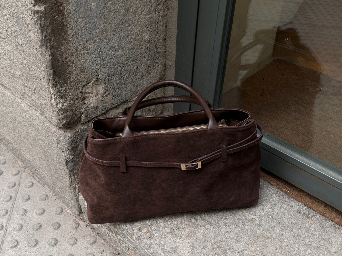 Lara | Bolso de mano de ante café
